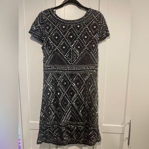 Adrianna Papell short sleeve sequin dress